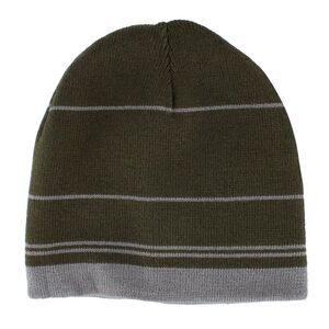 Grand Sierra Men's Reversible Stripe to Solid Winter Beanie Hat